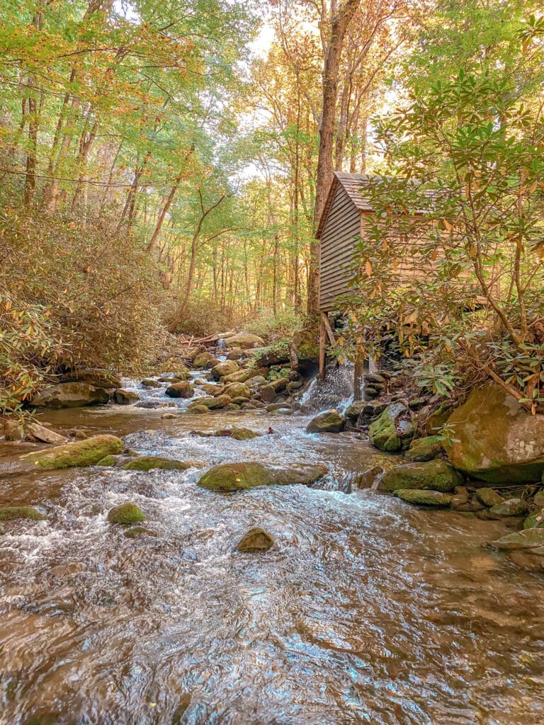 Stream and mill in smoky mountains