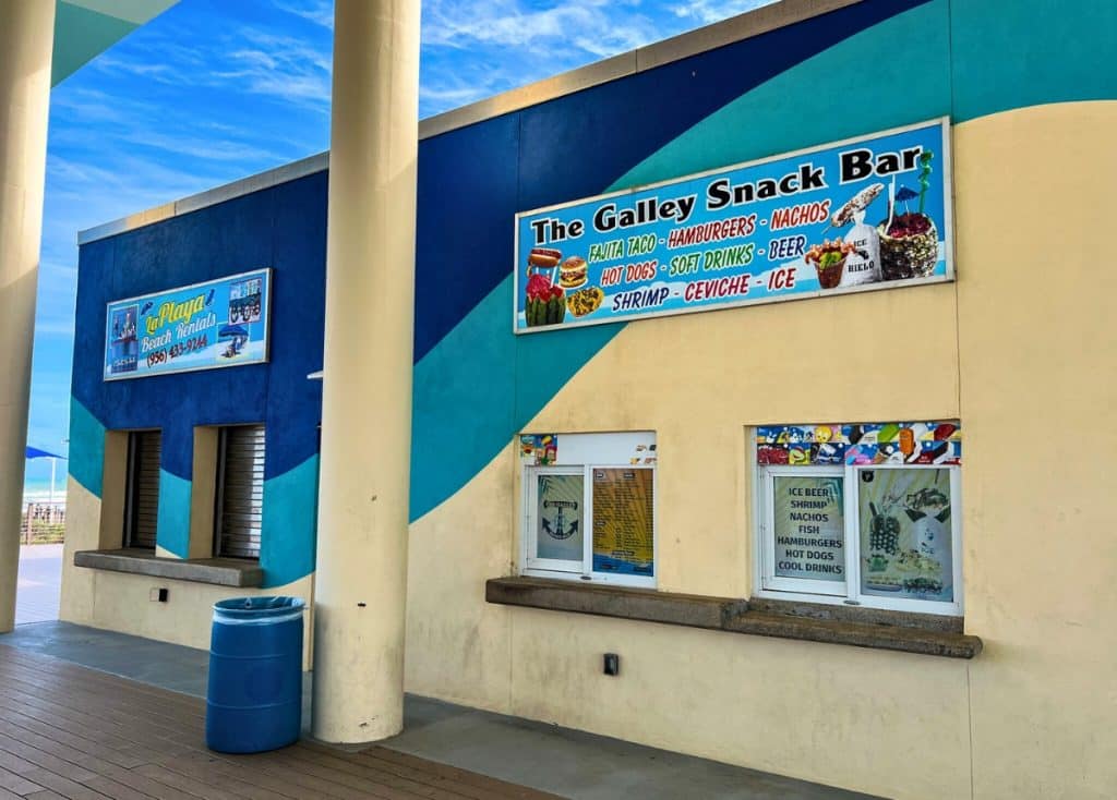 Concession stand and beach rentals under the pavilion in Isla Blanca RV Park