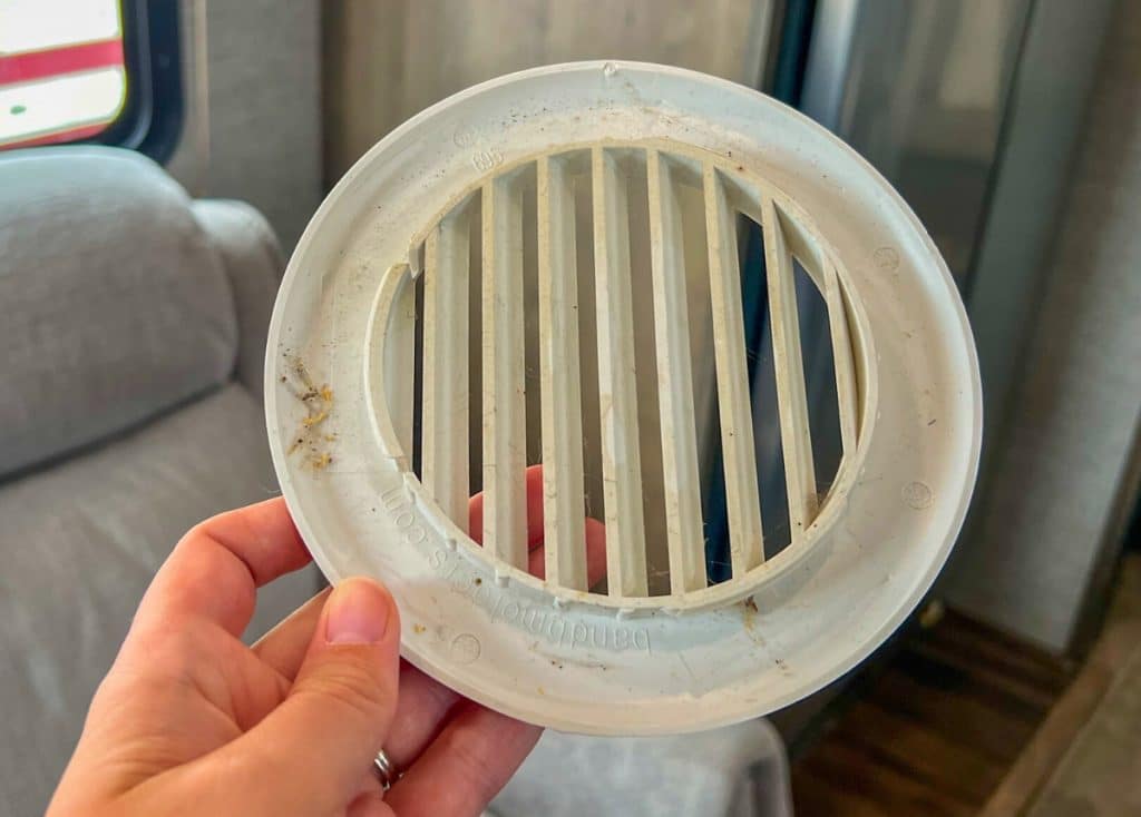 RV Cleaning Dirty Vent