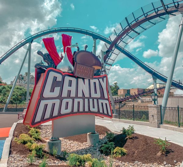Candy Monium roller coaster sign