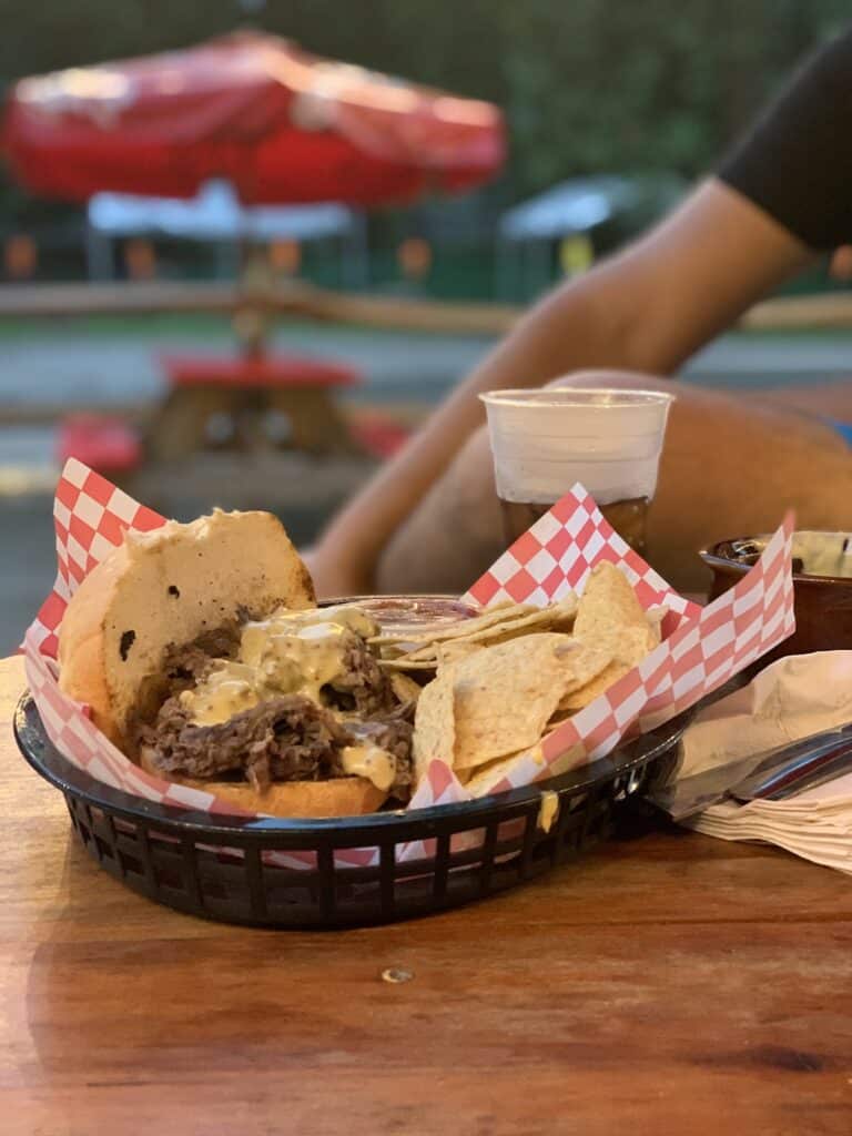 Philly cheesesteak and chips
