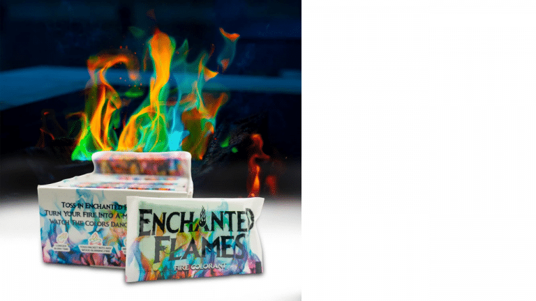 Package of enchanted flames that turn campfires colors