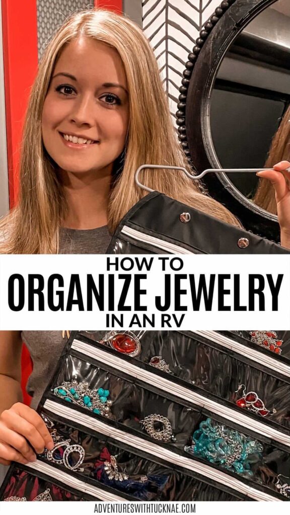 Woman holding jewelry organizer
