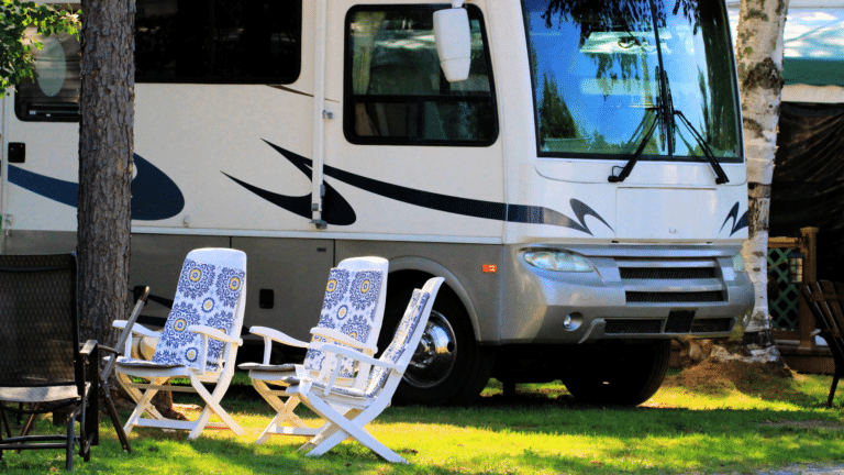 Motorhome with camping chairs